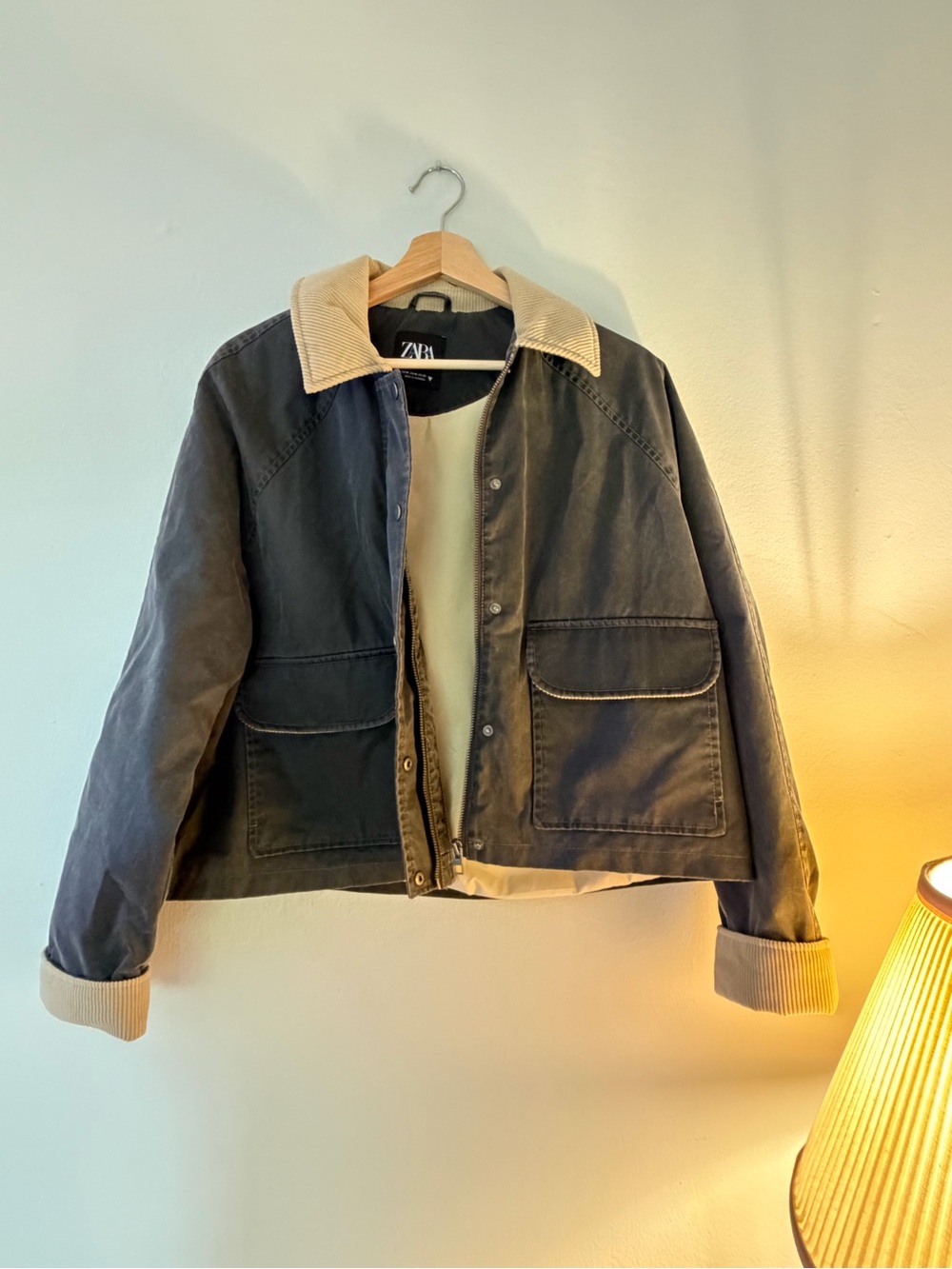 Corduroy Collar Waxed Jacket